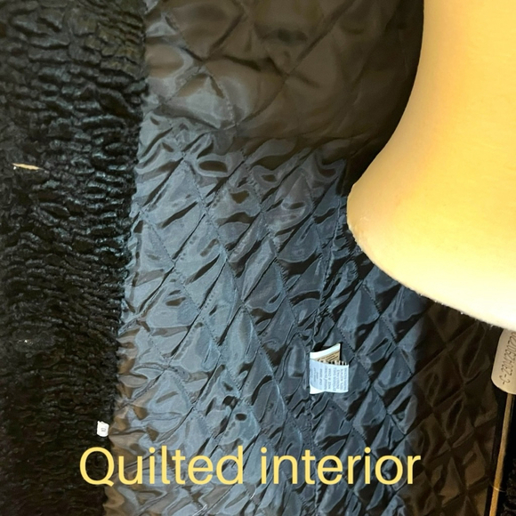 Unreal Fur Luxurious Faux Fur Persian Lamb Coat, US 10, Black - Picture 15 of 16